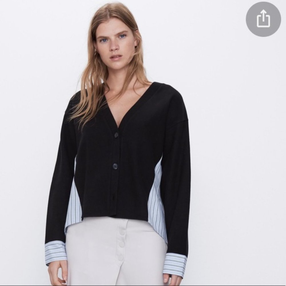 Zara Black and White Cardigan